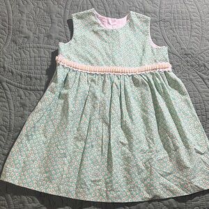 Charming Kids Floral Dress - Green and Pink